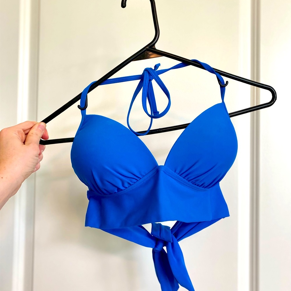 Aerie Swim Top | Size M | Blue | Tie top & back